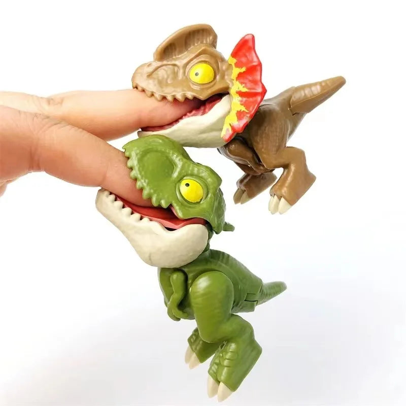 Jurassic Finger Dinosaur Triceratops Tyrannosaurus Model Toys for Kids Creative Finger Biting Dinosaurs Interactive Toy Boy Gift Quick Pick Grocers