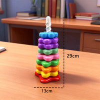 Baby Rotating Rainbow Tower Montessori Stacking Puzzle Toys Safety Early Educational Children's Toys Christmas Birthday Gifts Purest Peak