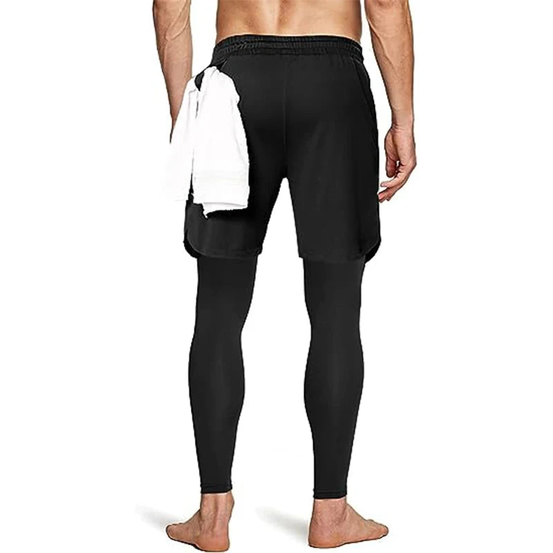 Men's Sport Pants 2 in1 Training Athletic Tracksuits Sportswear Workout Male Jogging Trousers Gym Fitness Running Pants Men Econic Blanks