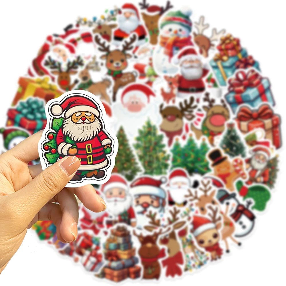 10/30/50pcs Kawaii Cartoon Christmas Art Aesthetic Stickers Pack Toy Diary Laptop Scrapbook Phone Decoration Graffiti Sticker Quick Pick Grocers