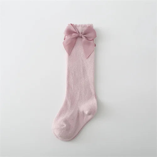 Lawadka Cotton Baby Girls Socks With Bows Knee High Children Princess Socks For Girls Toddler Kids Long Sock Autumn 0-7Years Old Quick Pick Grocers
