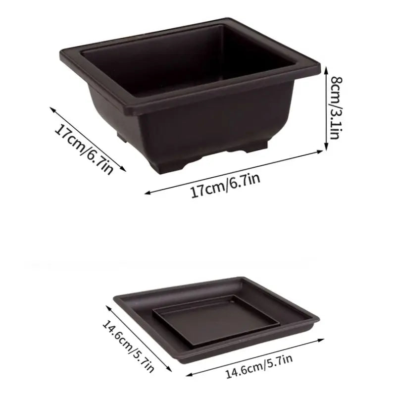 Rectangular Flowerpots Plastic Bonsai Plants Pot Square for Flower Balcony Garden Yard Landscape Bonsai Pot Trays Home Decor Quick Pick Grocers