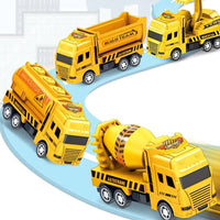4 Pack Pull Back Cars, Friction Powered Toy Vehicles Construction Set - Dump Truck Crane for Toddlers Boys Girls Gift Quick Pick Grocers