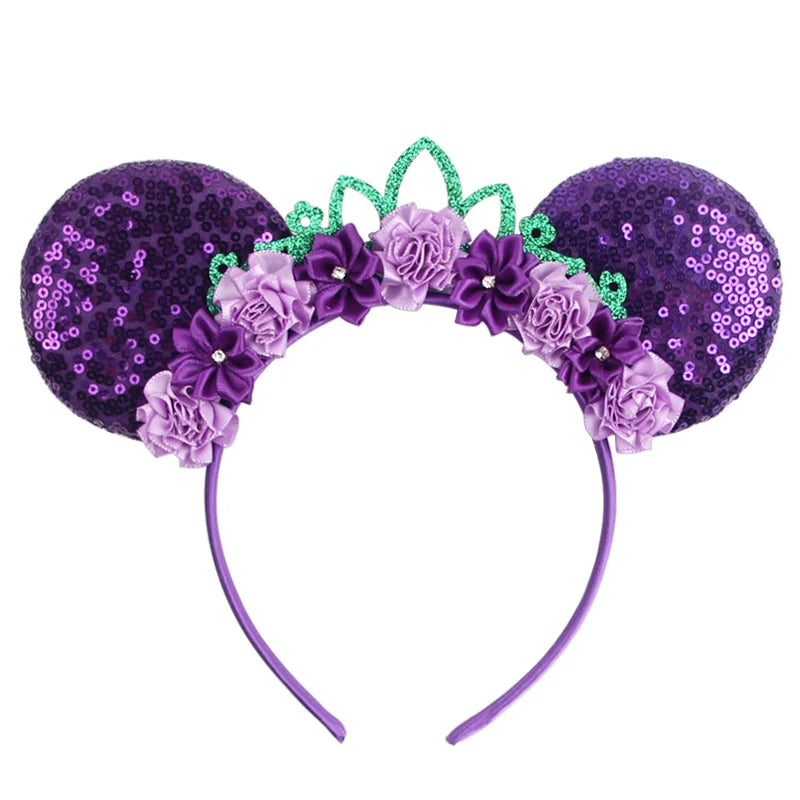 New Christmas Halloween Mouse Ears Headband Cartoon Sequin Bows Headband Birthday Party Princess Cosplay Costume For Women Adult Quick Pick Grocers