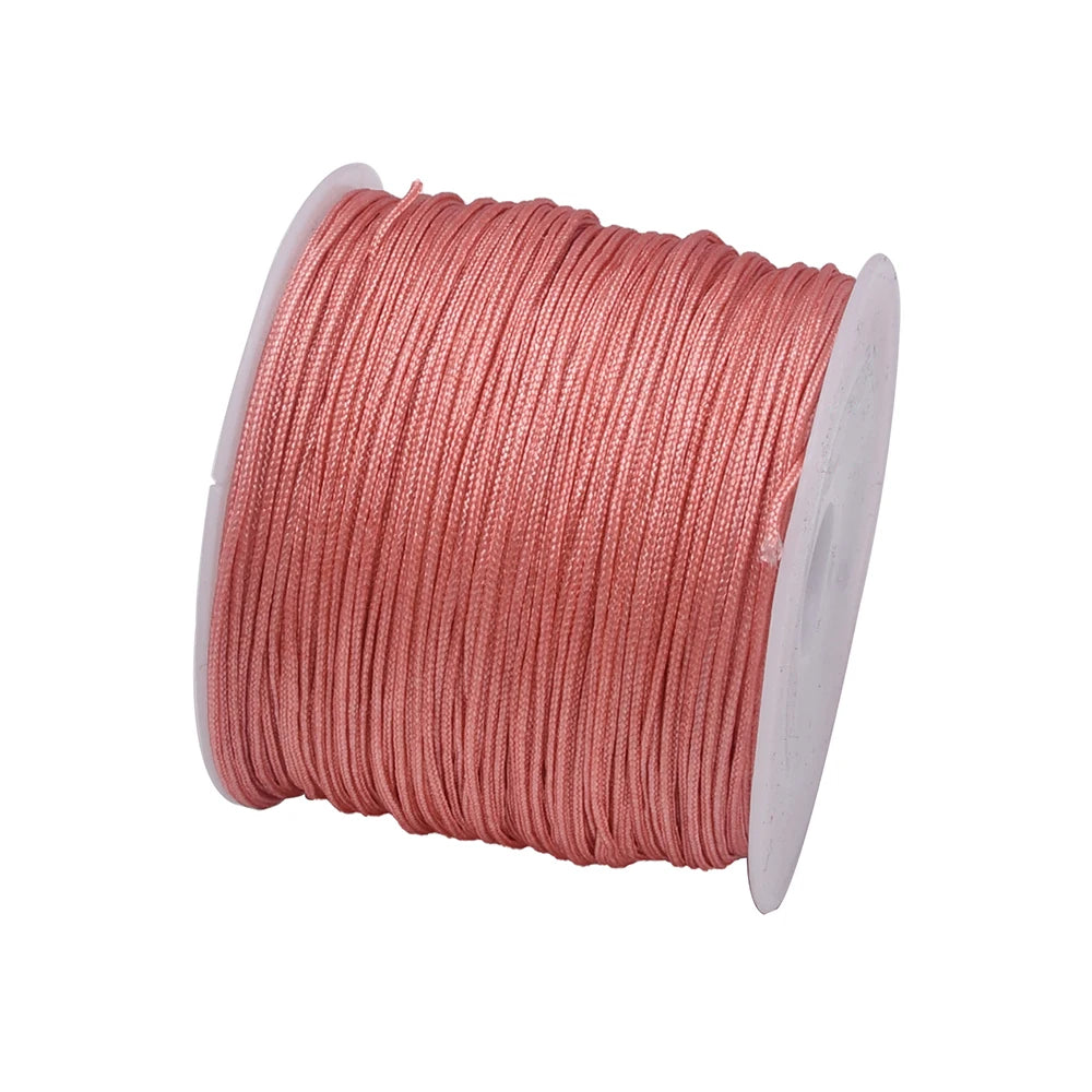 50Yds 0.8mm Crafts Nylon Cord For Jewelry Making Beading Braided Nylon Satin String for Bracelets Rattail Trim Chinese Knot Econic Blanks