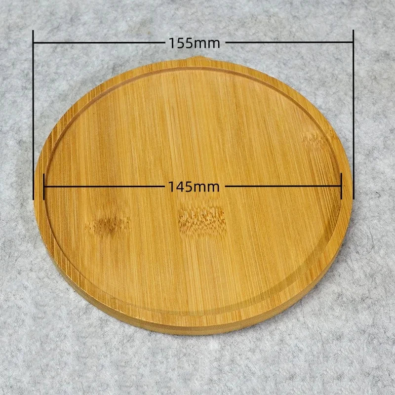 Multi Bamboo Tray Wood Saucer Flower Pot Tray Cup Pad Coaster Plate Kitchen Decorative Plate Creative Coaster Coffee Cup Mat Quick Pick Grocers