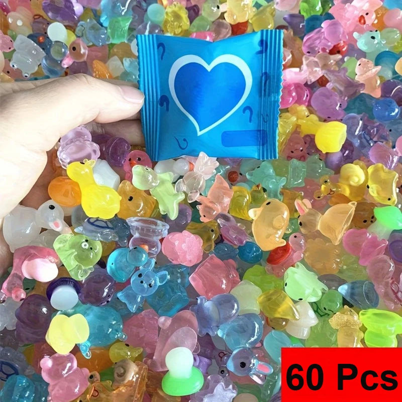 10/30/60PCS Mini Surprise Blind Bags Luminous Animal Figurines Miniature Mystery Bag For Potted Dollhouse Fairy DIY Garden Decor Quick Pick Grocers