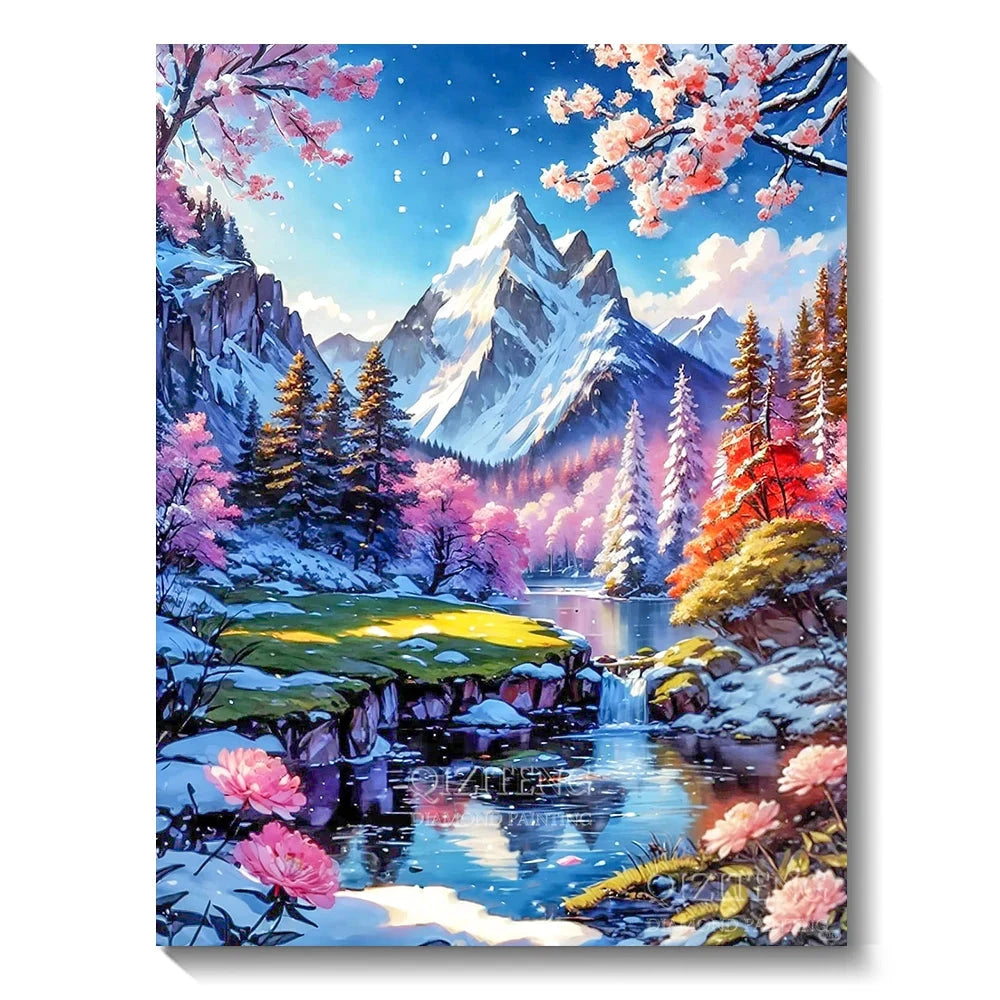 5D Diamond Art Painting Aurora Landscape Mosaic Embroidery Cross Stitch Kit Full Round Rhinestone Diy Wall Home Decor Gift Econic Blanks