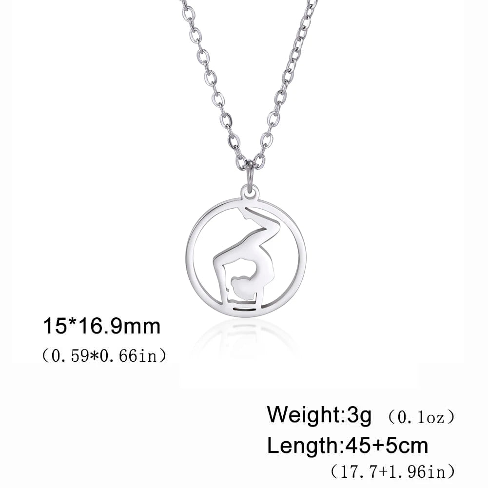 Rhythmic Gymnastics Necklace Women Trend 2025 Gymnast Stainless Steel Jewelry BFF Dancer Girl Sport Accessories Mother Day Gift Quick Pick Grocers