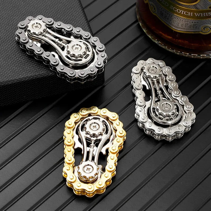 Sprockets Flywheel Fingertip Gyro Fidget Spinner Antistress Anxiety Metal Bike Chains EDC Spinner Fidget Toys For Adult Kids Econic Blanks