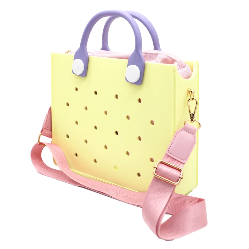 EVA Large Leather Shoulder Bag Handbag Tote Bag Storage for Women Casual Waterproof Beach Bag Hole Fit Charm Fashion Storage Bag Quick Pick Grocers