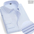 Spring New Men's Striped long-sleeved Shirt Non-ironing Anti-wrinkle Comfortable Breathable Business Casual Fashion Slim Fit Quick Pick Grocers