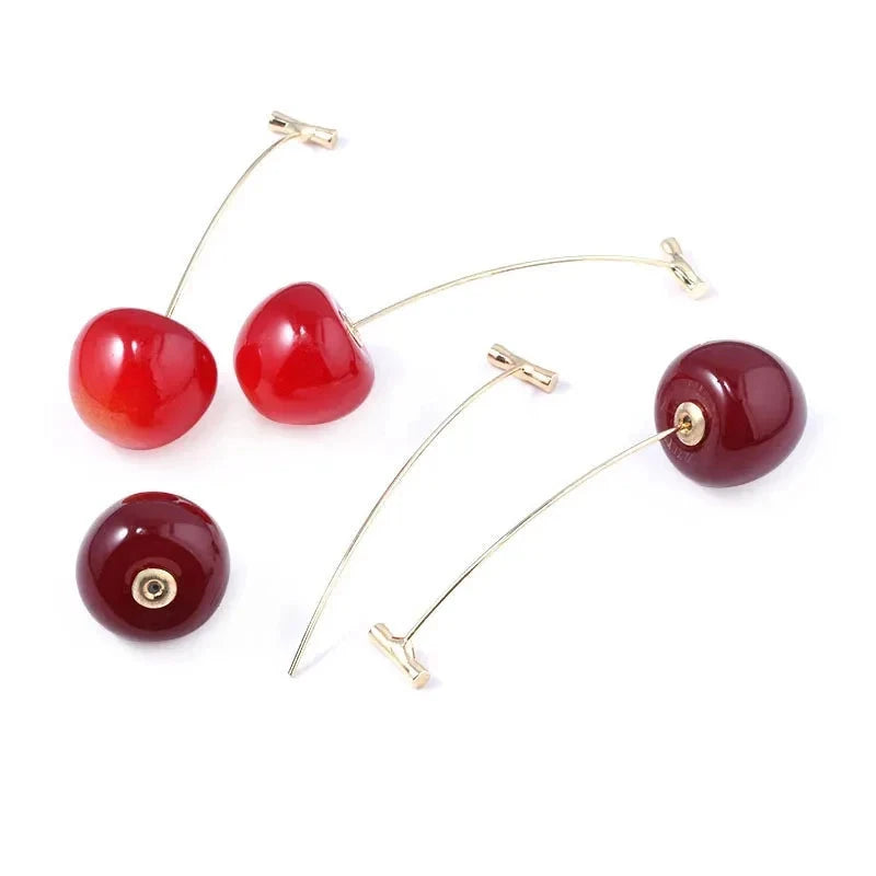 Anime JoJo Bizarre Adventure Drop Earrings Cosplay Props Kakyoin Noriaki Cherry Earrings Ear Clip Men Girl Jewelry Gift Econic Blanks