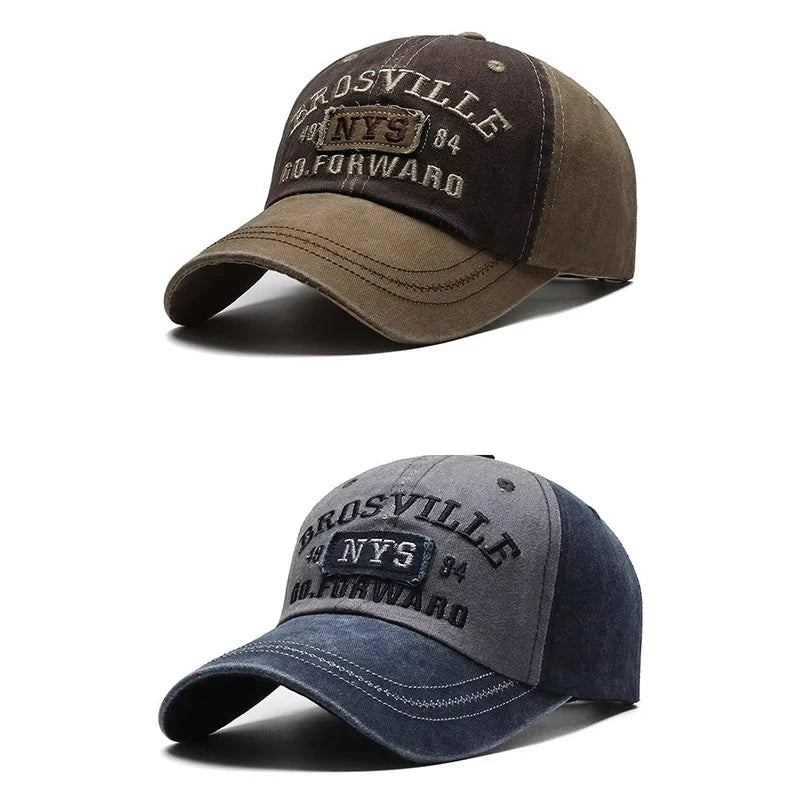 Four Seasons Men's Baseball Cap Casual Wash Embroidered Cap Curved Brim Bowler Sun Hat Official Website Quick Pick Grocers