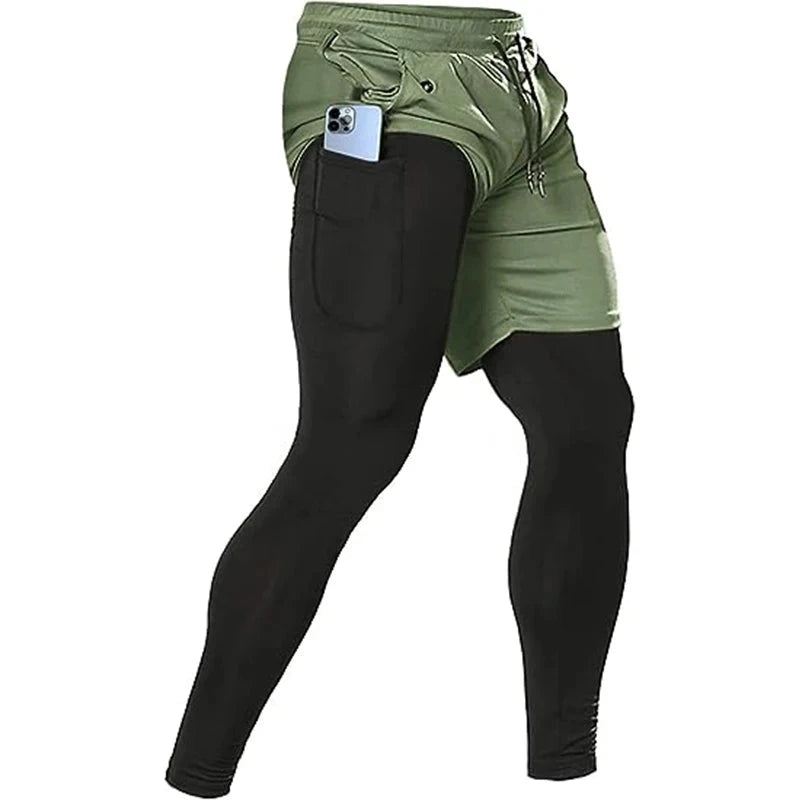 Men's Sport Pants 2 in1 Training Athletic Tracksuits Sportswear Workout Male Jogging Trousers Gym Fitness Running Pants Men Econic Blanks
