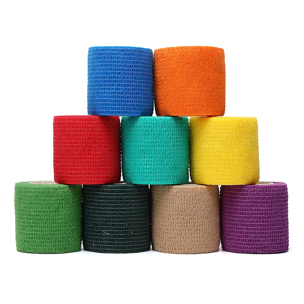 Black sports self-adhesive elastic bandage with 4.8-meter elastic knee pads, 18 colors for fingers, ankles, palms, and shoulders Quick Pick Grocers