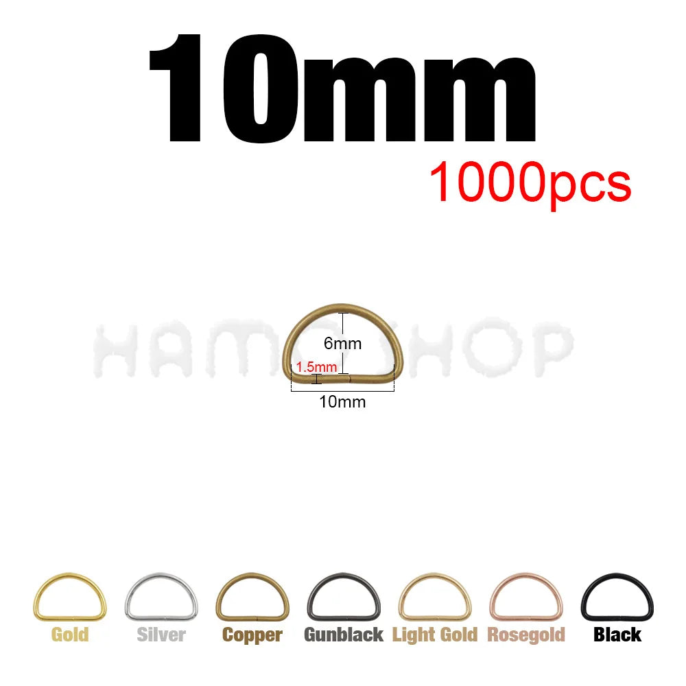 20-1000pcs Metal D Ring Adjustable Buckle Clasp For Webbing Backpacks Straps Bags Cat Dog Collar Chain Buckles DIY Accessorie Quick Pick Grocers