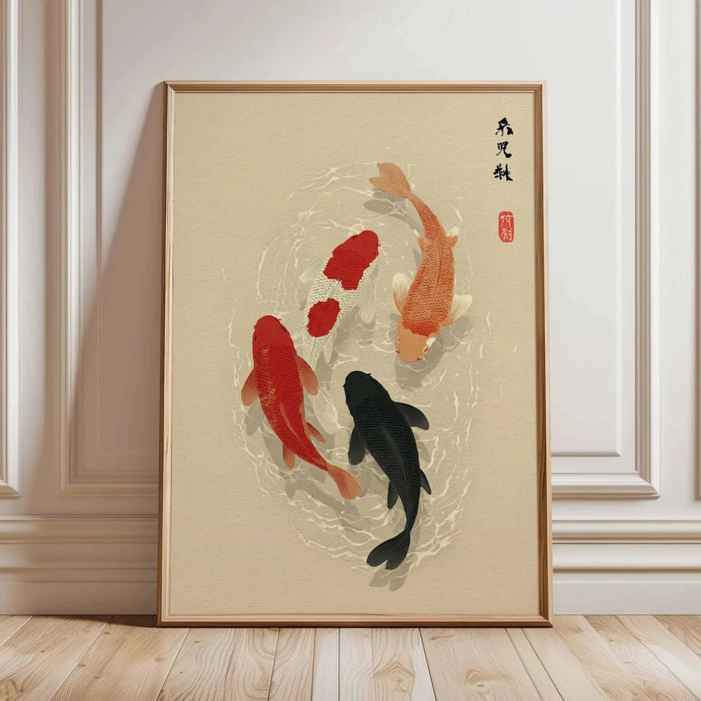 Japanese Red Koi Fish Canvas Prints Poster Modern Minimalism Aesthetic Art Prints Bedroom Kitchen Home Decor Art Poster Gifts Quick Pick Grocers