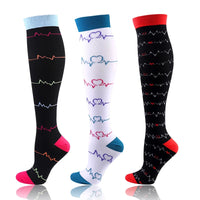 58 Styles 3 Pairs/Pack Compression Socks Knee High 30MmHg  Women Men Sports Socks Edema Diabetes Varicose Veins Running Socks Quick Pick Grocers