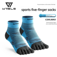 WRELS Coolmax Sports Socks Comfy Elastic Shock-proof Breathable Run Knitted Socks High Performance Athletic Five Toe Socks Quick Pick Grocers