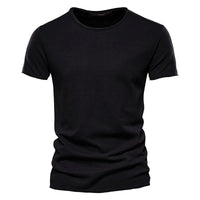 100% Cotton Men T-shirt Casual Soft Fitness Summer Thin T-shirts Men's Home Clothes O-Neck Short Sleeve Soild T Shirt for Men Quick Pick Grocers