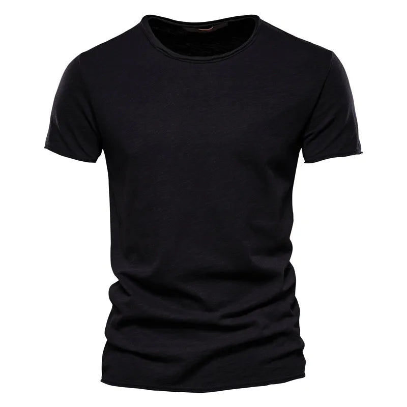 100% Cotton Men T-shirt Casual Soft Fitness Summer Thin T-shirts Men's Home Clothes O-Neck Short Sleeve Soild T Shirt for Men Quick Pick Grocers