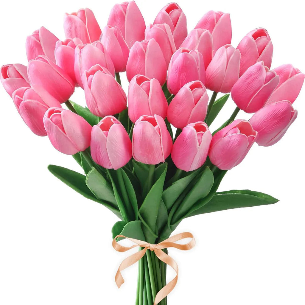 10Pcs Artificial Flower Realistic Touch Tulip Scrapbooking Vase Home Decor Wedding Garden Arch Garland  Mother's Day Bouquet diy Quick Pick Grocers