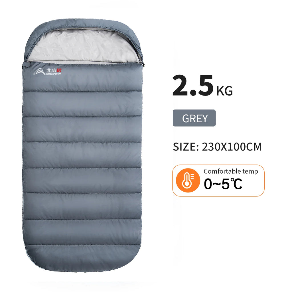BISINNA Large Camping Sleeping Bag Lightweight 3 Season Loose Widen Bag Long Size for Adult Rest Hiking Fishing