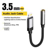 Essager Lightning to 3.5mm jack Audio Adapter Headphone Aux Cable USB Type C to 3.5 Adapter OTG Type C For iphone Xiaomi Oneplus Quick Pick Grocers