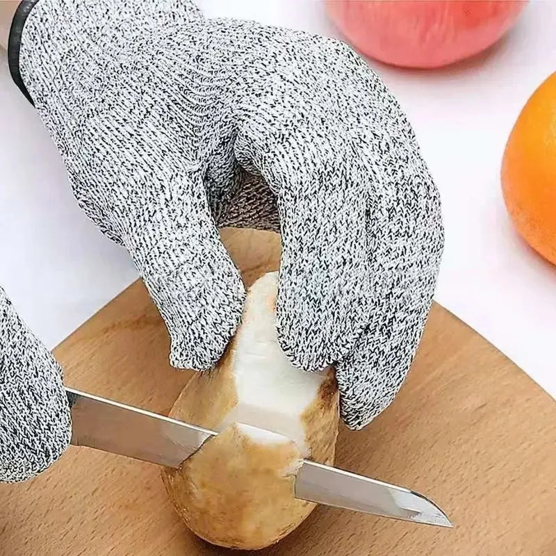 Level 5 HPPE Anti-Cut Gloves Kitchen Gardening Anti-Cut Knitted Gloves Anti-Thorn Wear-Resistant Glass Building Cutting Gloves Quick Pick Grocers