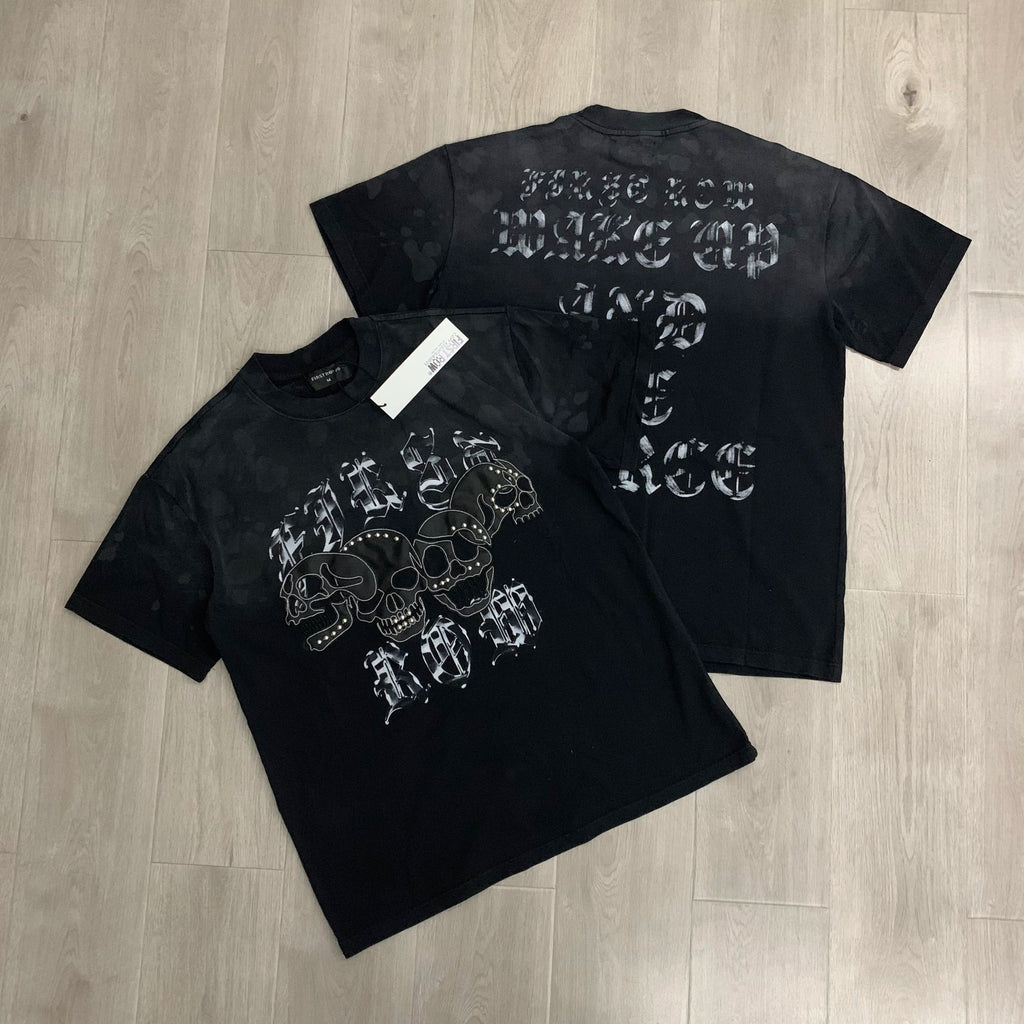 Streetwear Vintage Washed Diamond Cropped Tee for Men Crew Neck Short Sleeve Loose Cotton Rhineston Tshirts Oversized Quick Pick Grocers