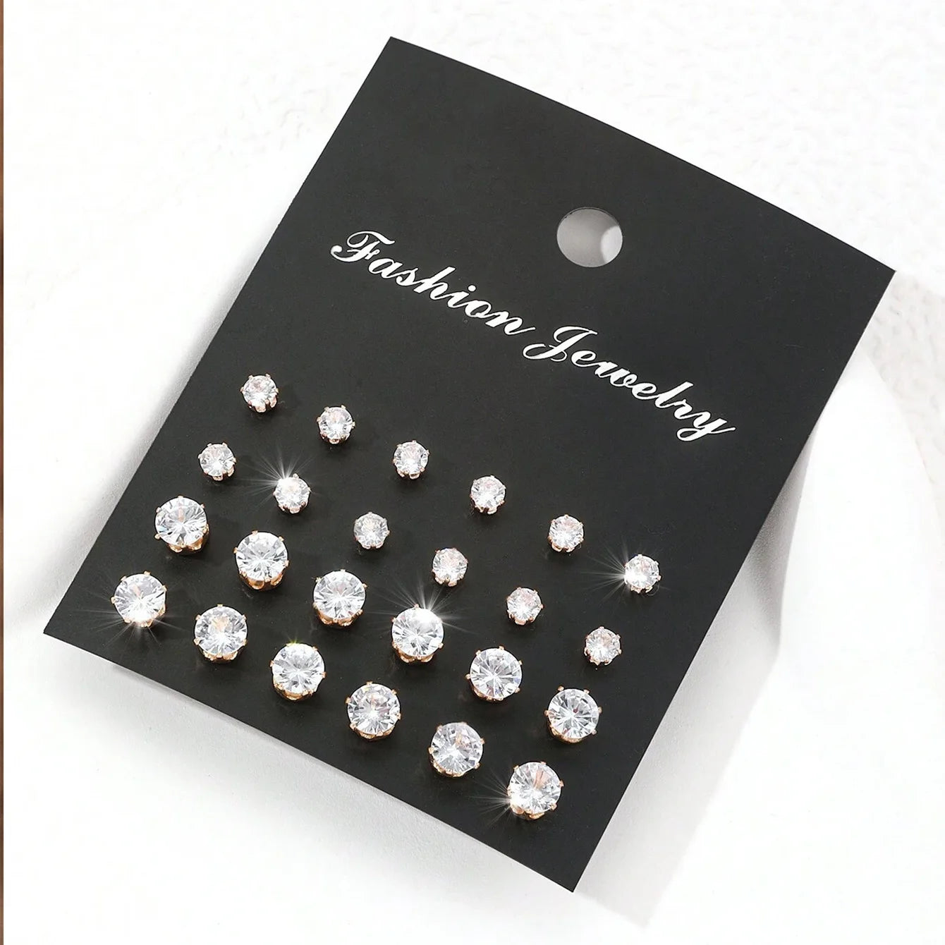 12 Pairs Of Luxurious, Simple, Shiny, And Caring Zirconia Decorative Earrings Are Suitable For Gifts To Parties,And Couples Quick Pick Grocers
