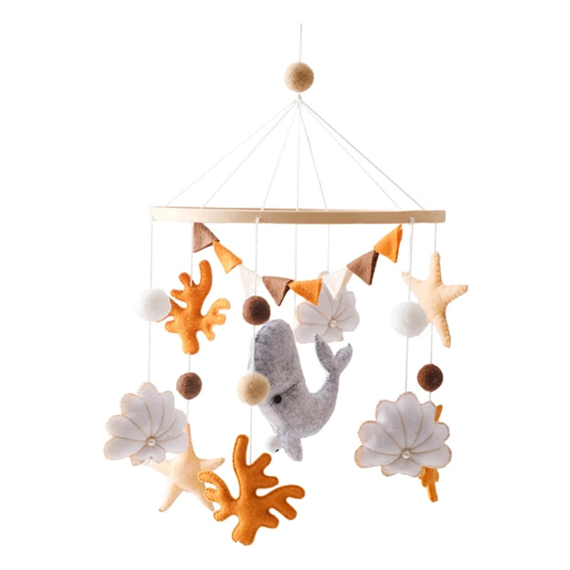 Crib Mobile Rattle Baby Wooden Bed Bell Baby Rattles Soft Felt Cartoon Bear Toys Crib Mobile Bed Bell Wood Toy Bracket Kid Gifts Purest Peak