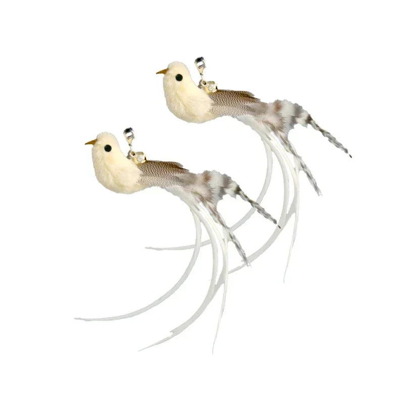 Simulation Bird Cat Toys Funny Interactive Peacock with Bell Cat Stick Toy for Kitten Playing Teaser Wand Toys Pet Cats Supplies Quick Pick Grocers