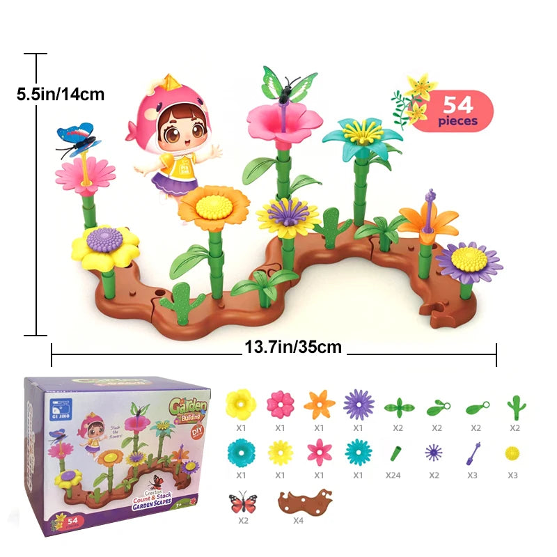 Grow Their Imagination with STEM Educational Flower Garden Building Toy - Perfect Gift for 3-7 Year Old Boys & Girls! Quick Pick Grocers