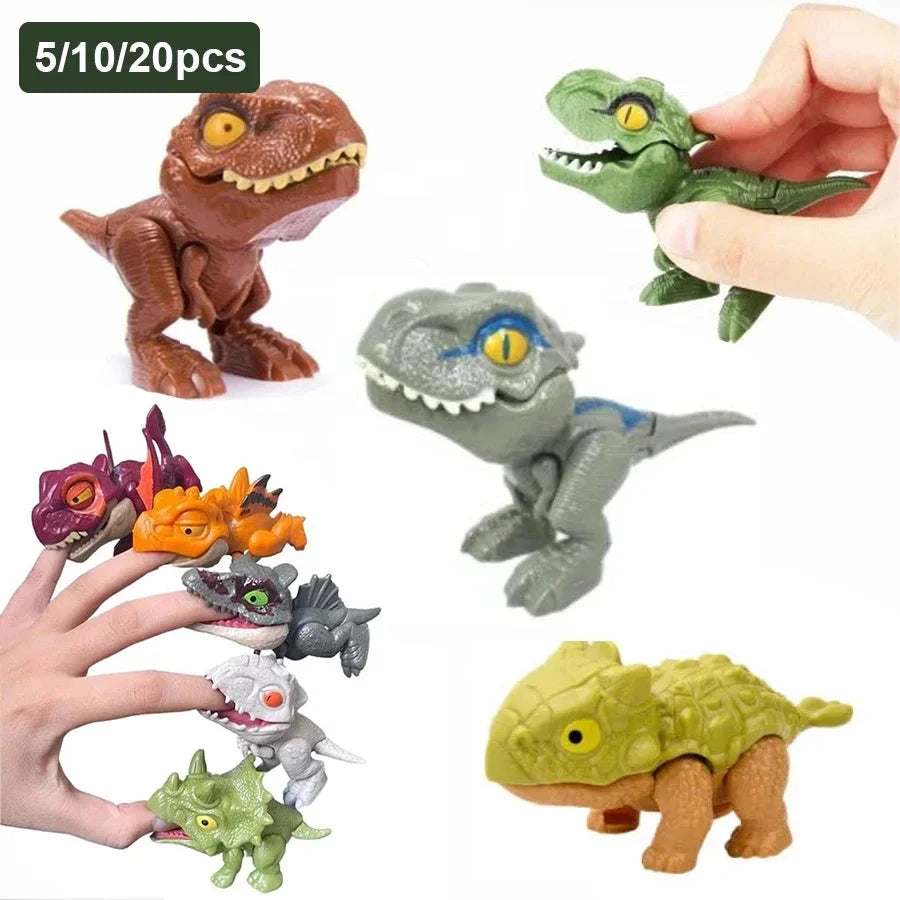 5/10PCS Finger-biting Dinosaurs Movable Joints Size Simulation Dinosaur Model Toys Children Educational Toys Children Christmas Econic Blanks