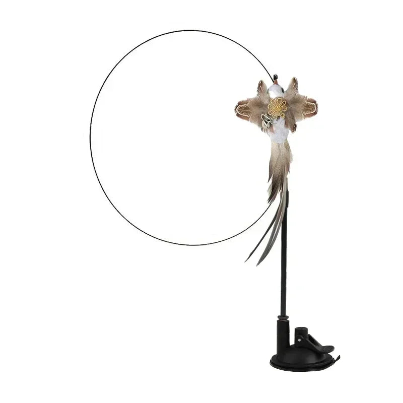 Simulation Bird Cat Toys Funny Interactive Peacock with Bell Cat Stick Toy for Kitten Playing Teaser Wand Toys Pet Cats Supplies Quick Pick Grocers