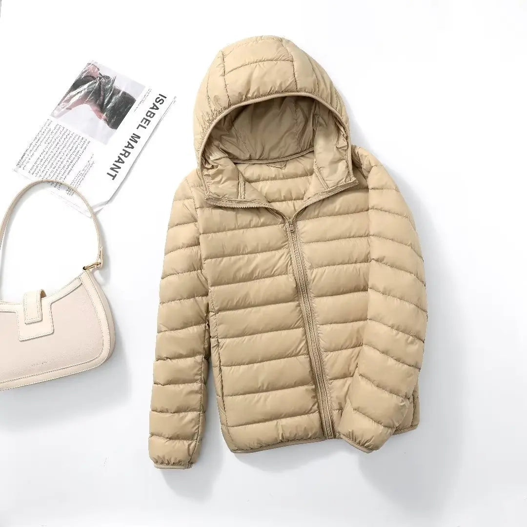 Women Puffer Jacket 15 Colors Plus Size 5XL 6XL 7XL 2025 New Spring Autumn Female Ultra Lightweight Packable Hooded Down Coats Quick Pick Grocers