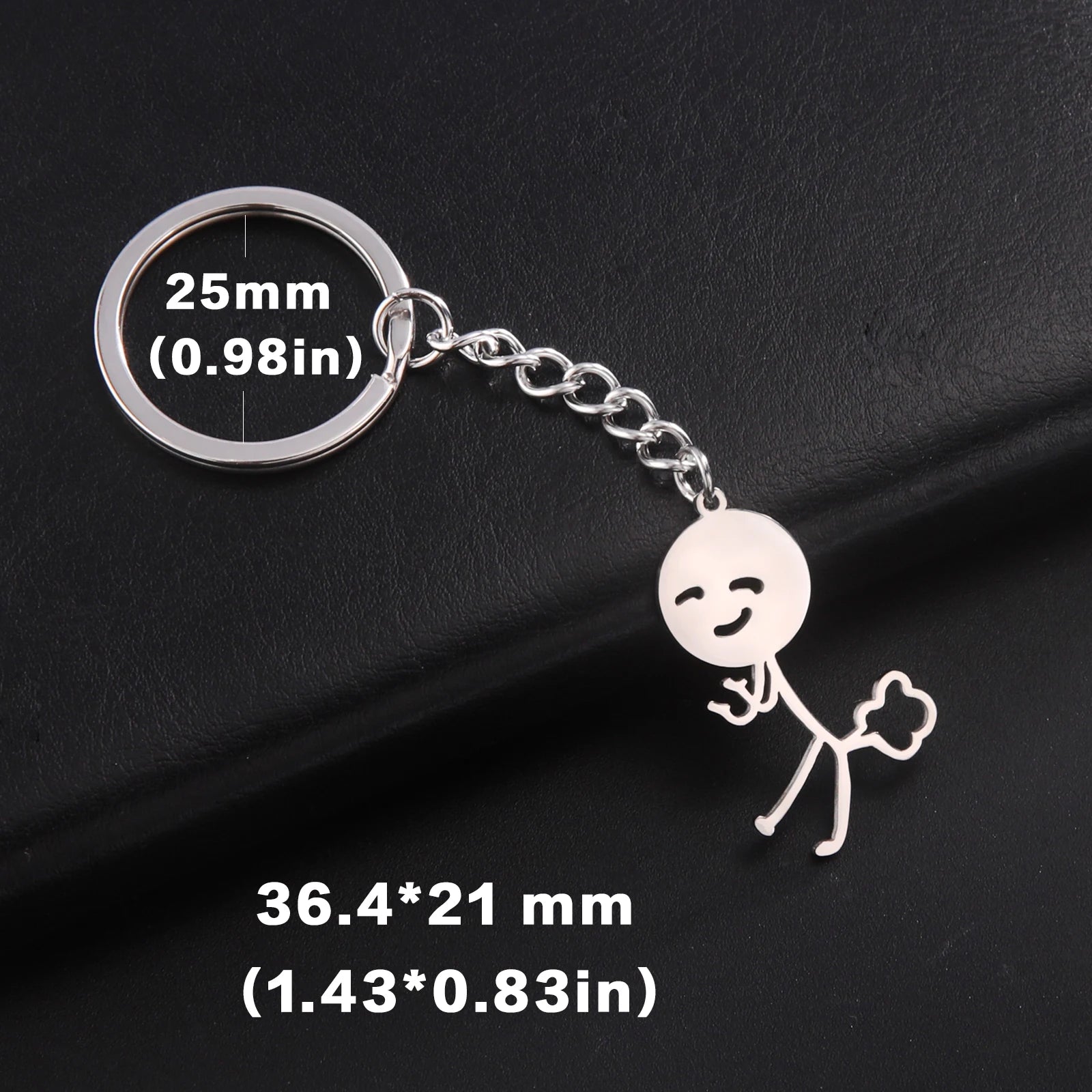 Teamer Funny Middle Finger Stickman Keychain 2025 Cute Trend School Bag Car Key Pendant Couple New Trinket Gift Keyring Econic Blanks