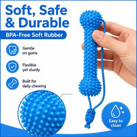 Dual-Action Canine Dental Prop, Dog Dental Chew Toy for Teeth Cleaning Brushing, Reusable Dental Chews for Dogs Quick Pick Grocers