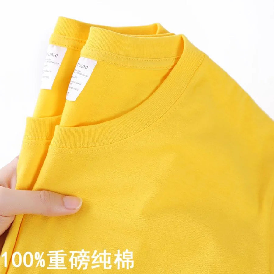 100% Cotton T-shirt Men Women Solid Color O Neck Short-sleeved Tops Summer Korean Loose Half-sleeve T Shirt Unisex M-4XL Quick Pick Grocers