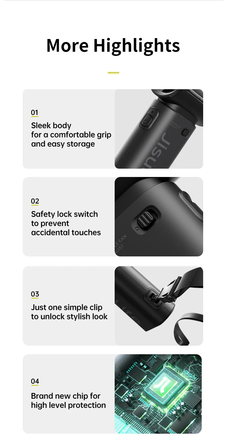 JISULIFE Handheld Turbo Fan,Super Strong Wind,5 Speeds,Long Battery Life,5000mAh,USB Rechargeable,Multipurpose Pocket fan Quick Pick Grocers