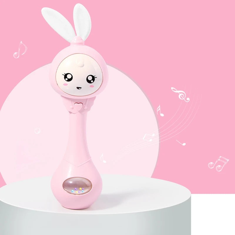 Music and Shine Rattle Toys Rabbit Intelligent Baby Rattles Smart Bunny Smarty Media Smart Shake Newborn Early Educational Toy Purest Peak