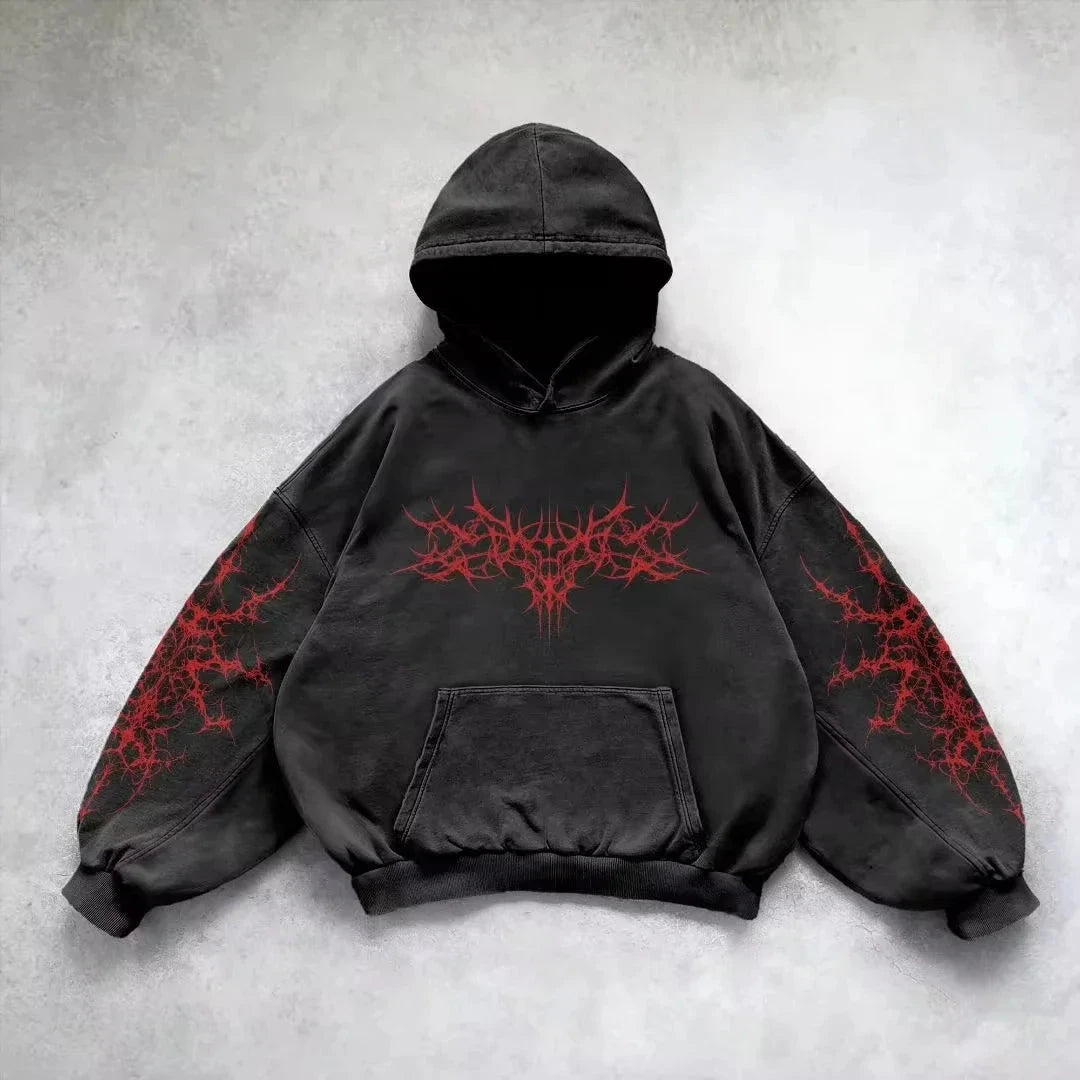 American Y2K New Fashion Trend Fleece Padded Zipper Hoodie Women Street Hip Hop Joker Loose Sweatshirt Couple Casual Punk Hoodie Econic Blanks