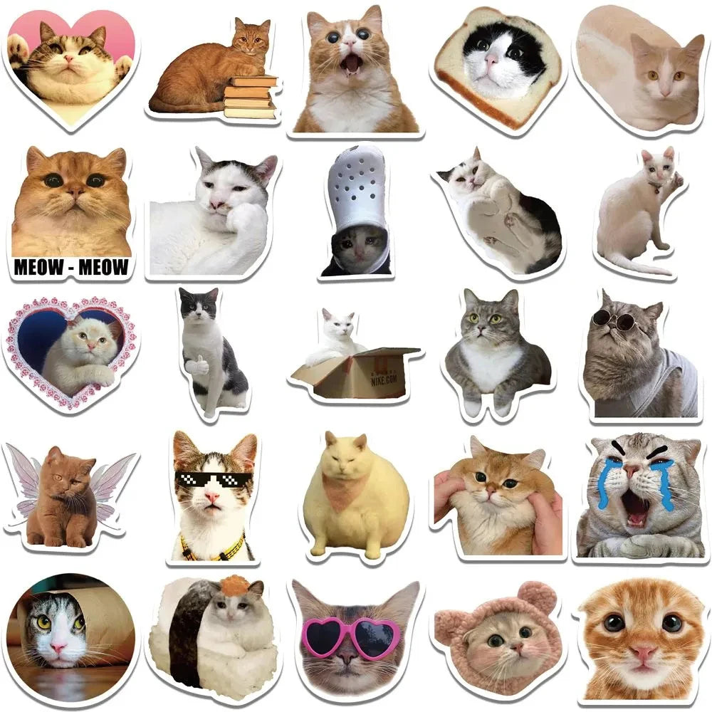 10/30/50PCS Kawaii Love Cat PVC Sticker Aesthetic Children's Korean Decoration Scrapbooking Stationery School Supplies for Kids Quick Pick Grocers