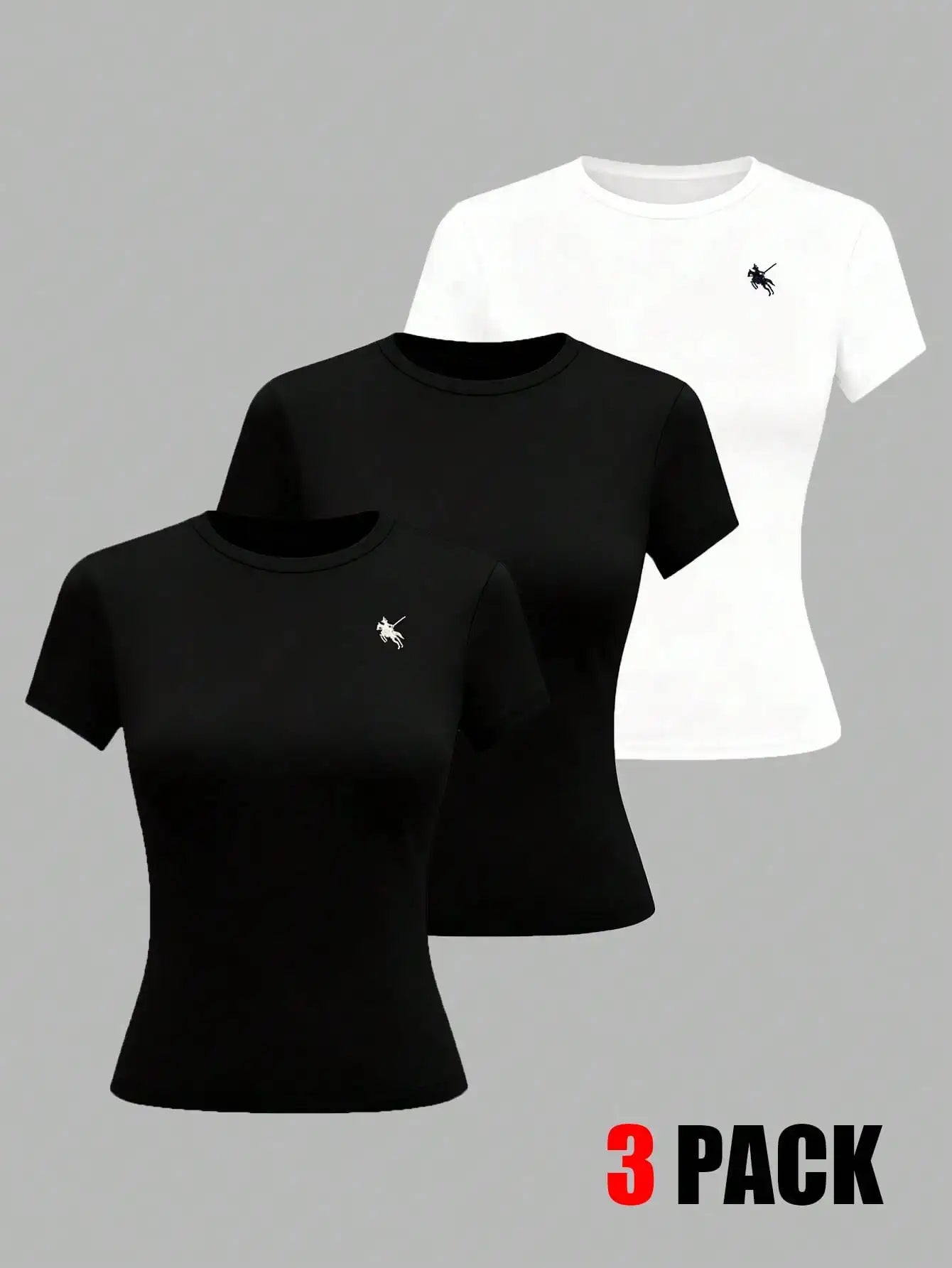 Women's Solid Color Short Sleeve T-Shirt, Minimalist Basic Top for Summer Quick Pick Grocers