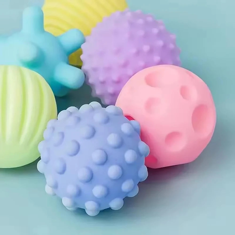 6Pcs Textured Multi Ball Set Develop Tactile Senses Toy Baby Touch Hand Ball Toys Training Ball Massage Soft Balls Kids Gifts Purest Peak