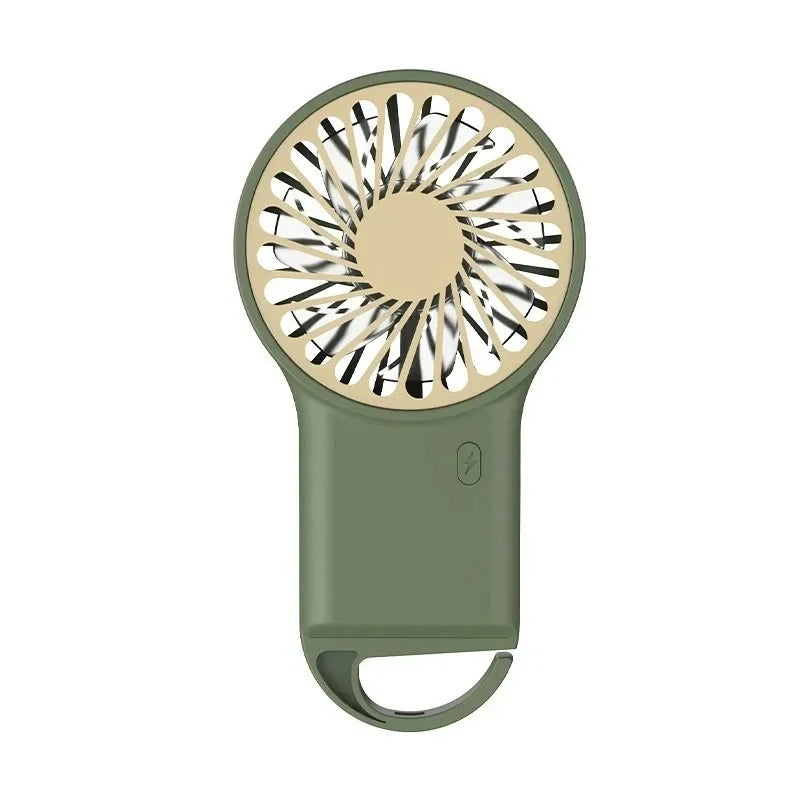 Cartoon Foldable Mini Fan USB Rechargeable Handheld Desktop Fan with Hook Portable Cooling Fan for Outdoor Travel Home Office Quick Pick Grocers