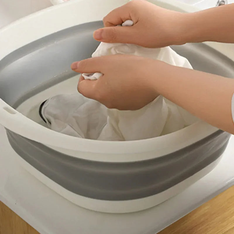 Plastic Folding Wash Basin, Portable Laundry Tub for Home, Bathroom, Kitchen, Adult & Baby Bath Basin, Travel Wash Basket Quick Pick Grocers