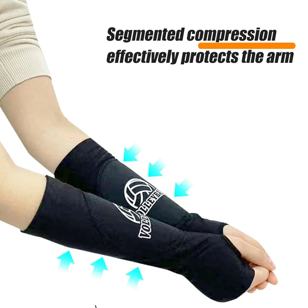 Kids/Adults Volleyball Arm Sleeves Passing Hitting Forearm Sleeves with Protection Pads and Thumb Hole Padded Volleyball Sleeves Quick Pick Grocers